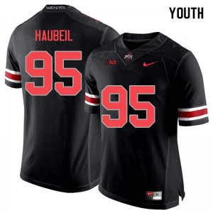 NCAA Ohio State Buckeyes Youth #95 Blake Haubeil Blackout Nike Football College Jersey HXZ7145QZ